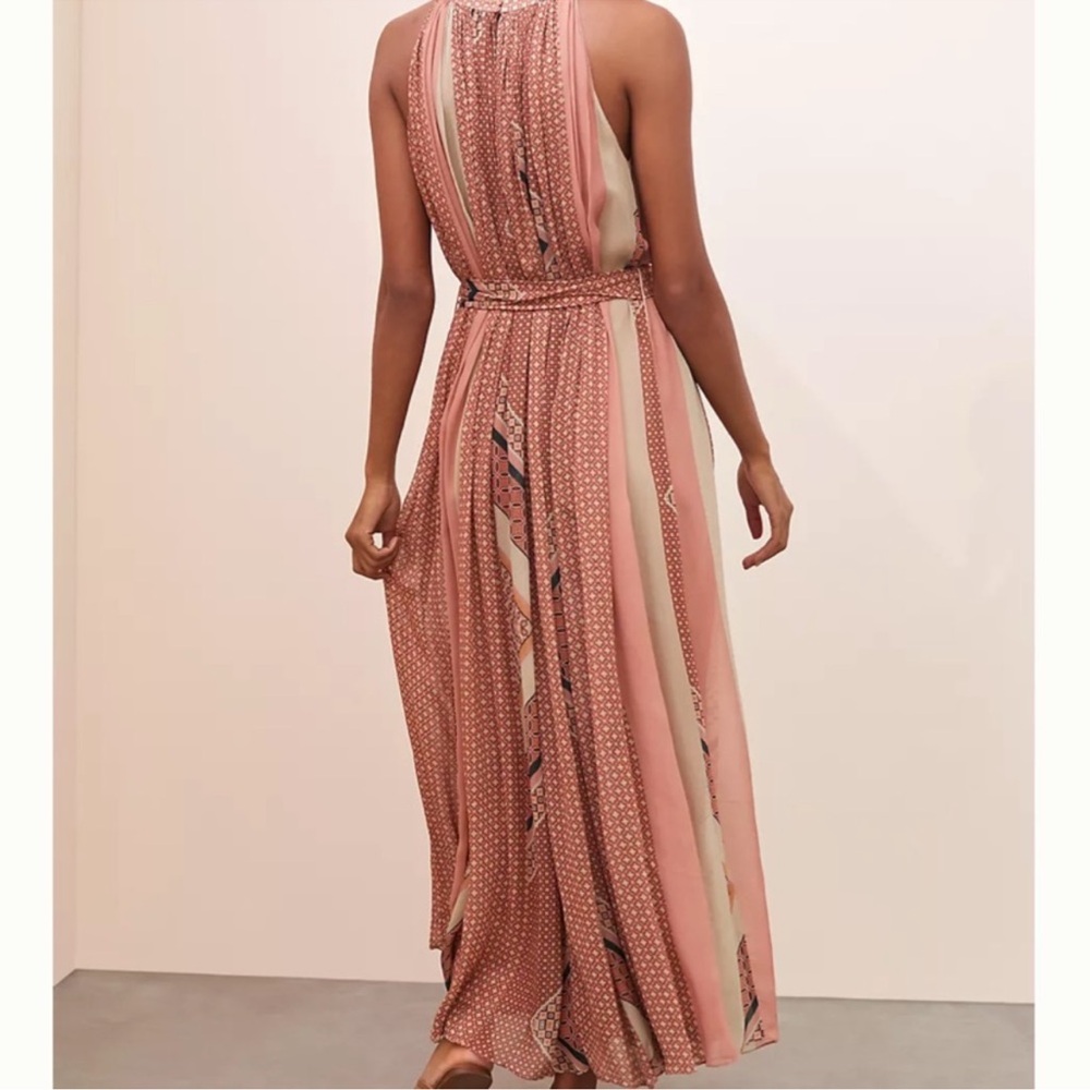 ✨ Anthropologie Nikita Mhaisalkar Abstract Halter Maxi Dress AS SEEN ON TV ✨ - Picture 5 of 9